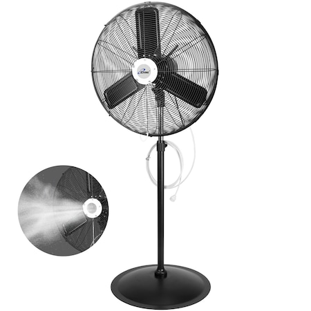 Iliving Adjustable-Height 30 in. 8400 CFM 120-Volt 1.8 Amp Oscillating Pedestal Fan with Misting Kit ILG8P30M